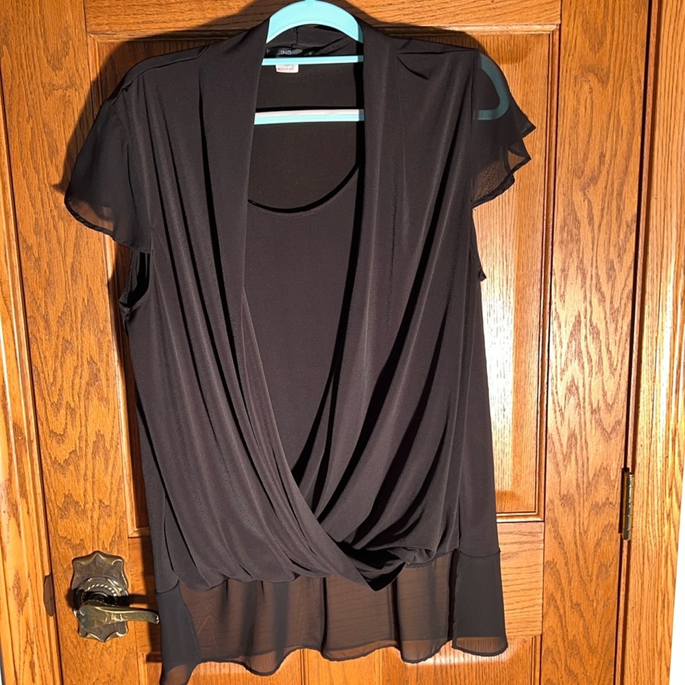 Softly draping sheer fabric over solid shell